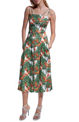 AS by DF Punta Cana Floral Linen Blend Midi Skirt in Punta Cana Prnt