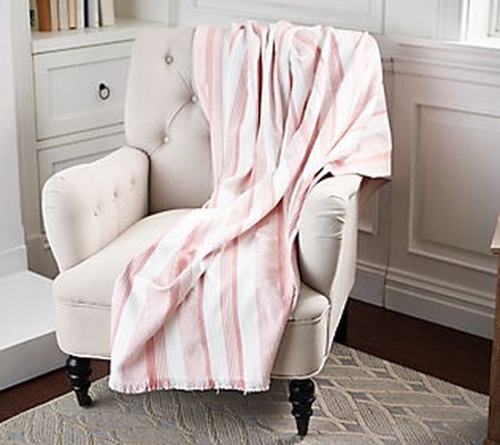 As Is 100% Cotton Oversized 60x70" Throw by Bright Bazaar