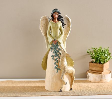 As Is 17 Decorative Angel with Deerby Valerie