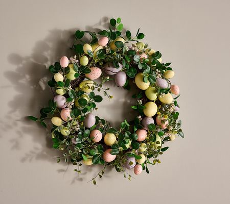 As Is 22" Egg and Boxwood Wreath by Valerie