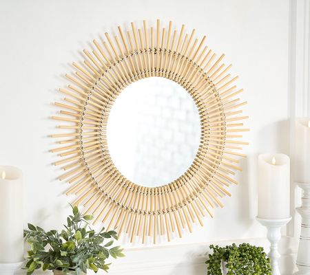 As Is 24 Rattan Starburst Detail Mirror byLauren McBride