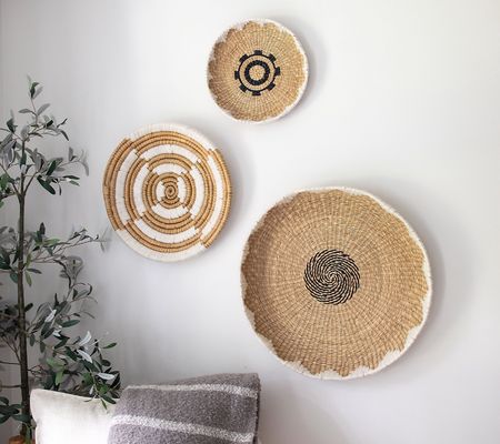 As Is 3-Piece Woven Hanging Wall Basket Decor Lauren McBride