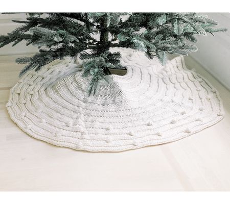 As Is 54" Tree Skirt with Pom Poms by Lauren McBride