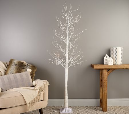 As Is 6' Indoor/Outdoor Twinkling Birch Treeby Valerie