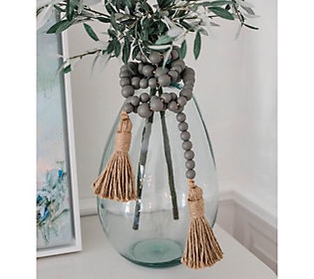 As Is 6' Wooden Beaded Garland with Tassel byLauren McBride
