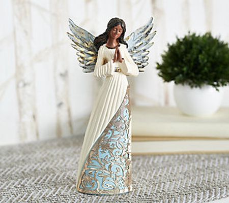 As Is 9" Angel with Praying Hands w/Filigree Dress - Valerie