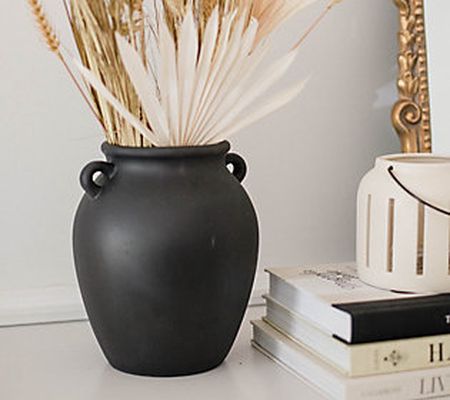 As Is 9" Matte Black Decorative Vase by Lauren McBride