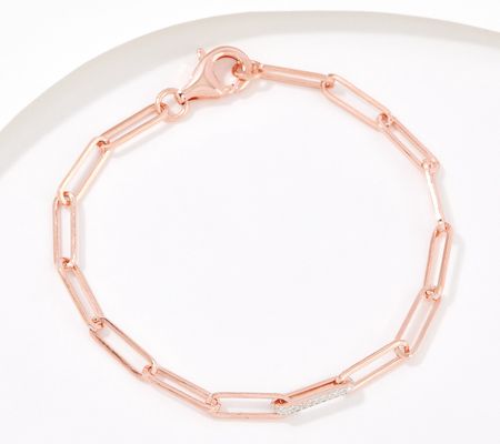 As Is Accents by Affinity Diamond Paperclip Bracelet, Sterl