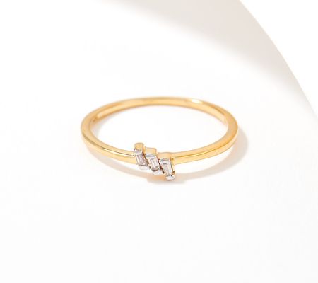 As Is Accents by Affinity Sterling Baguette Diamond Ring