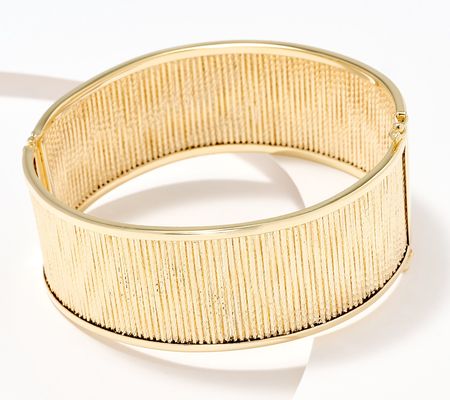As Is Adorna 14K Gold Bold Textured Cuff Bracelet