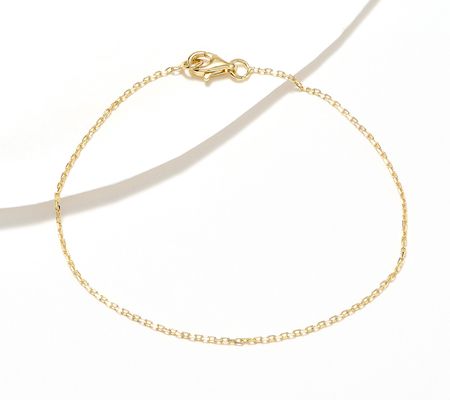 As Is Adorna 14K Gold Box or Cable Chain Bracelet