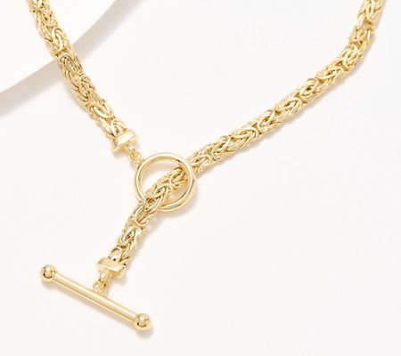 As Is Adorna 14K Gold Choice of Chain Toggle Bar Necklace