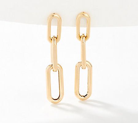 As Is Adorna 14K Gold Paperclip Chain DropEarrings
