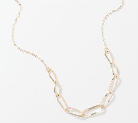 As Is Adorna 14K Gold Twisted PaperclipNecklace, 3.56g
