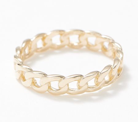 As Is Adorna Paperclip or Curb Link Ring,14K Gold