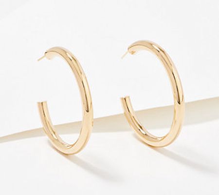 As Is Adorna Polished Hoop 2" Earrings, 14K Gold