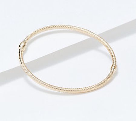 As Is Adorna Textured 6-3/4" Bangle, 14K Gold 4.7g