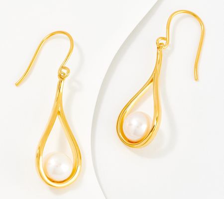 As Is Affinity Cultured Pearl Drop Earrings, Sterling Silver