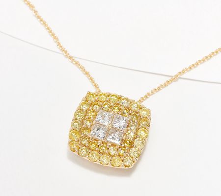 As Is Affinity Diamonds 1cttw Princess & Round Necklace