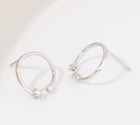 As Is Affinity Diamonds Front Facing Hoops, Sterling Silver