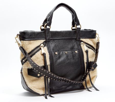 As Is Aimee Kestenberg Leather Tote w/StuddedStrap-FairGame