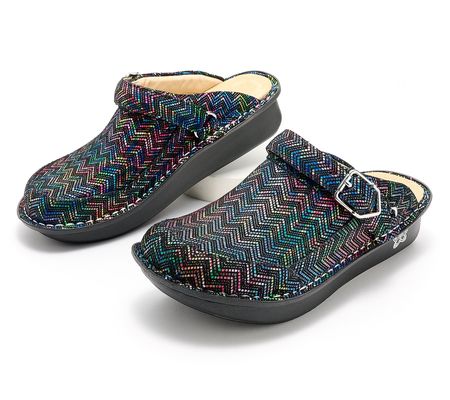As Is Alegria Leather Adjustable Backstrap Clogs-Seville