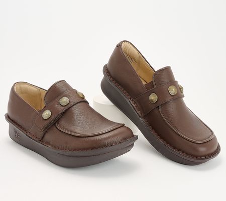 As Is Alegria Leather Slip-Ons - Ericka