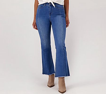 As Is All Worthy Hunter McGrady Petite Indigo Raw Hem Jeans