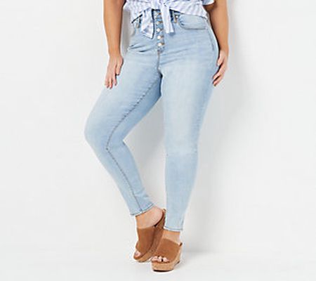 As Is All Worthy Hunter McGrady Petite Skinny Button Fly Jean