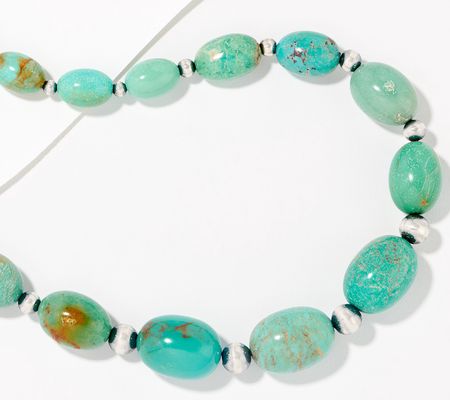 As Is American West Sterling Turquoise 20Bead Necklace