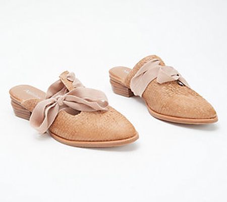 As Is Antelope Leather Bow Mules - Ladee