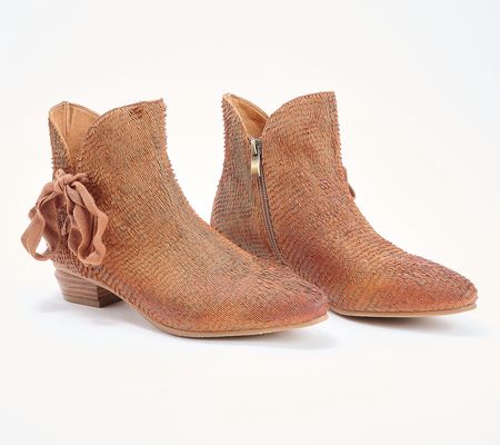As Is Antelope Leather Side-Tie Ankle Boots- Linden