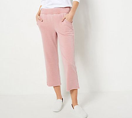 As Is AnyBody Beach Wash French Terry Solid Cropped Pant