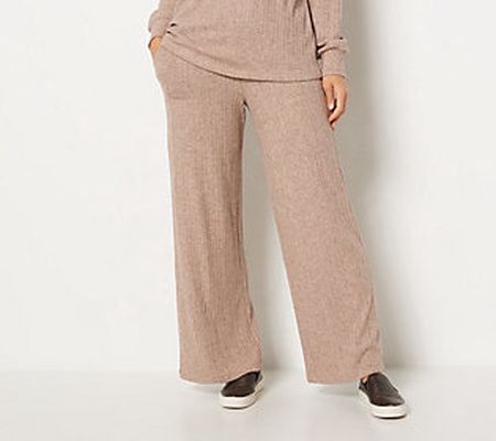 As Is AnyBody Brushed Sweater Rib Wide Leg Pant