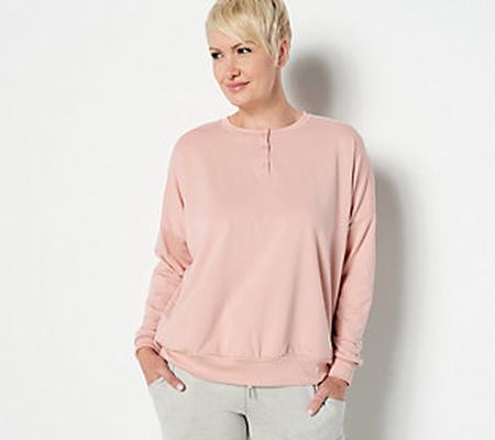 As Is AnyBody Cozy Knit French Terry Oversize Pullover