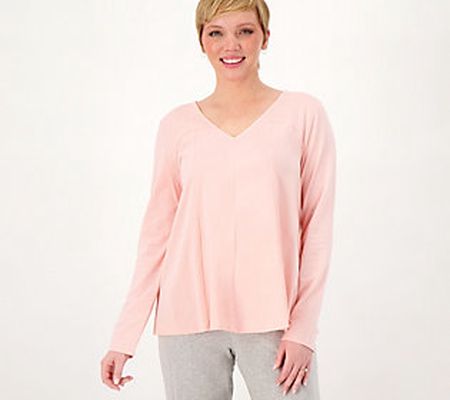 As Is AnyBody Cozy Knit V Neck Top