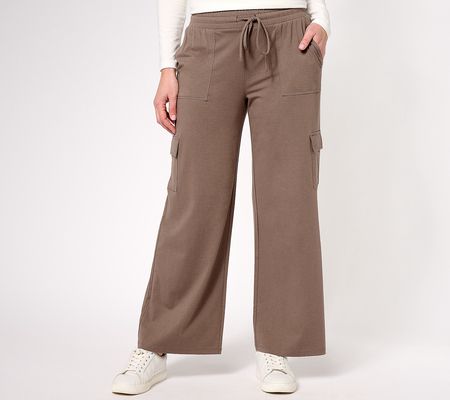 As Is AnyBody Cozy Knit Wide Leg Cargo Pant