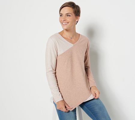 As Is AnyBody Double Knit Asymmetrical HemTop