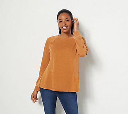As Is AnyBody French Terry Fleece Lined SwingPullover