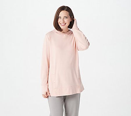 As Is AnyBody French Terry Sweatshirt with Side Snaps