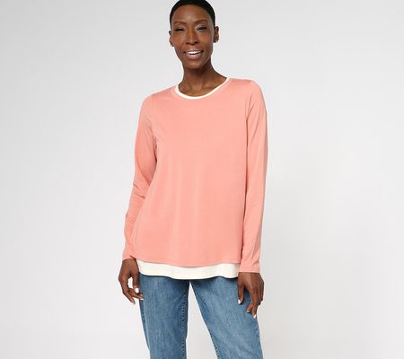 As Is AnyBody Lounge Cozy Knit Two for One Top