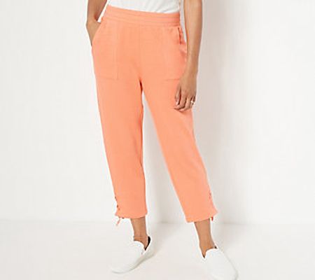 As Is AnyBody Luxe Lounge Lace Up Tapered Pant