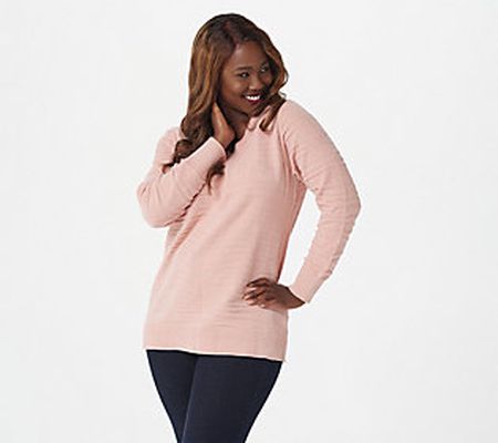 As Is AnyBody Patterned Chenille Slouchy V-Neck Sweater