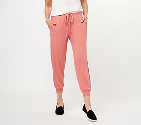 As Is AnyBody Petite Cozy Knit Jersey RibbedJOgger Pant