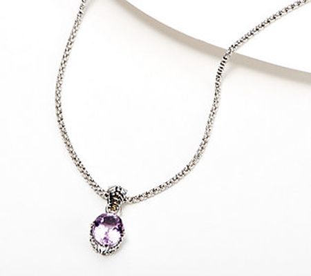 As Is Artisan Crafted Sterling & 18K Kunzite Pendant/Necklce