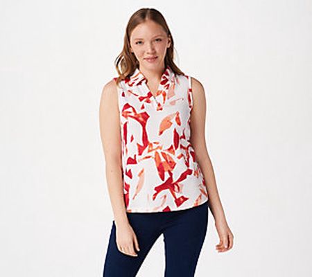 As Is Attitudes by Renee Brushed Sleeveless Polo top