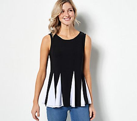 As Is Attitudes by Renee Como Jersey Contrast Godet Top