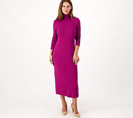 As Is Attitudes by Renee Finespun Petite Ruch Neck Dress