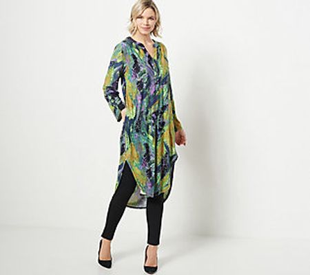 As Is Attitudes by Renee Petite Global Ill.Printed Tunic