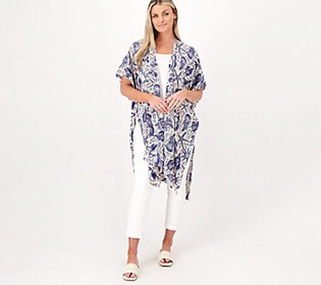 As Is Attitudes by Renee Regular Printed Open Front Cardigan